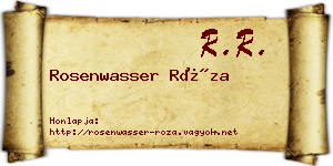 Rosenwasser Róza névjegykártya